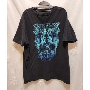 Avenged Sevenfold Large Black Shirt Skeleton King Metalcore A7X Deathbat Gothic